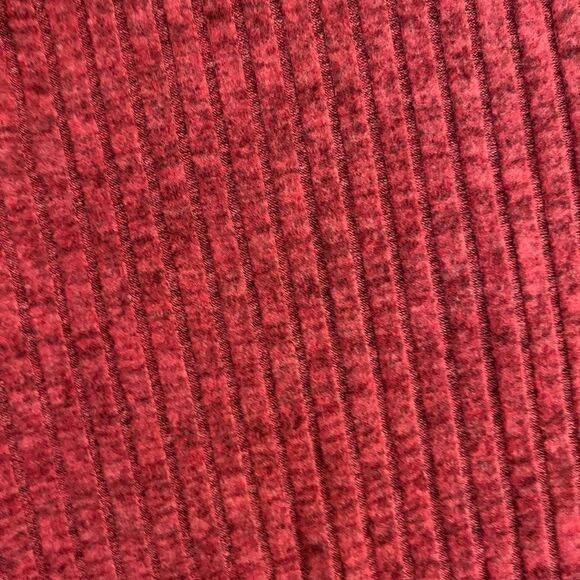 Women’s Soft Red Ribbed Long Sleeve Blouse - Picture 2 of 5
